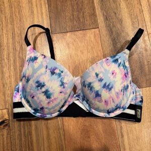 Victoria's Secret PINK Everywhere push-up Multicolor Tie-Dye Bra 32 C